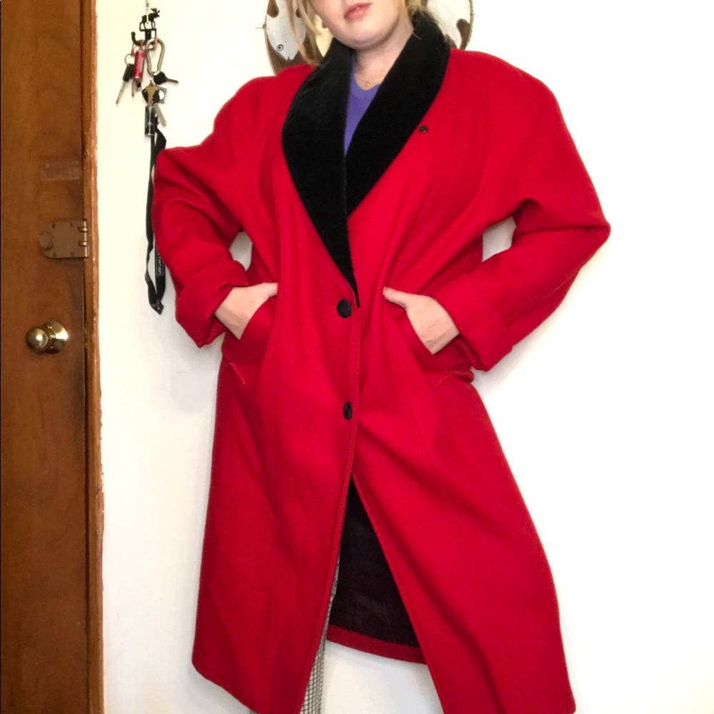Cherry Red Otello Pellé Wool Coat